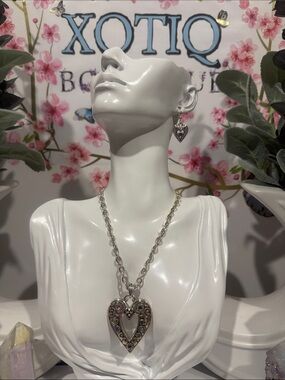 🆕💎RARE SET! BRIGHTON VTG SLVR ‘ELORA GEMS’ Swarovski Crystal Necklace + Earrings